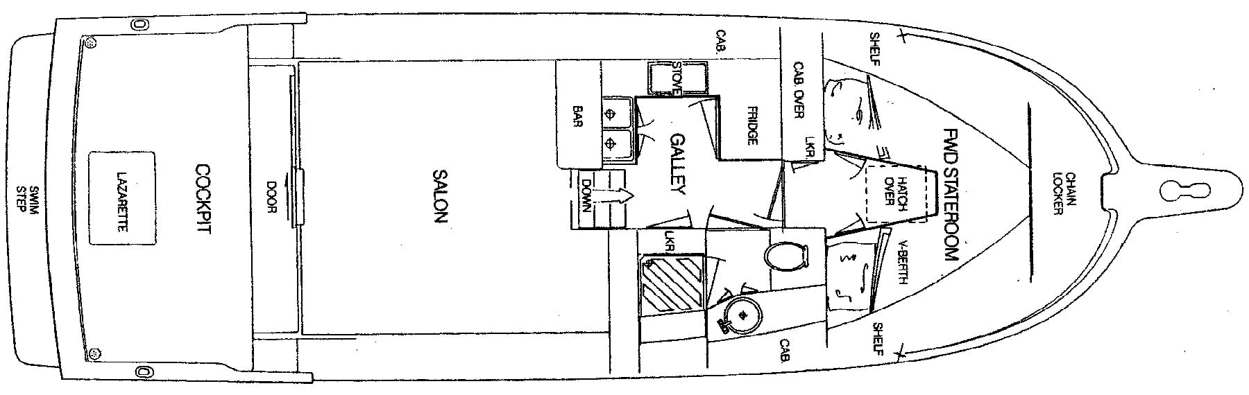 Californian Yachts 35 Convertible floor plan