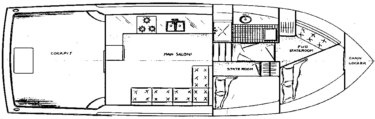 Californian Yachts 38 Convertible floor plan