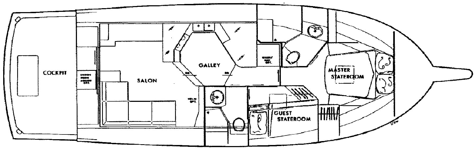 Californian Yachts 42 Convertible floor plan