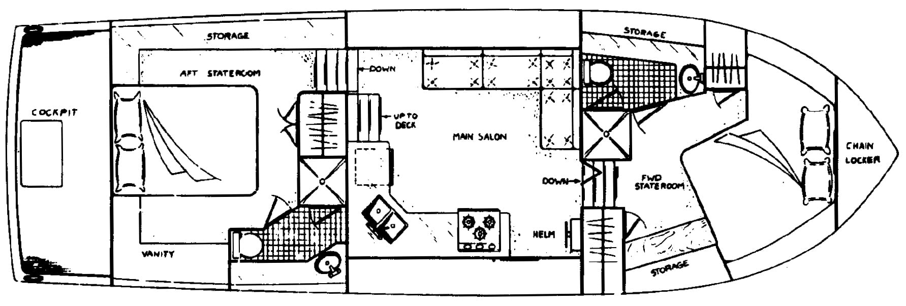 Californian Yachts 43 Cockpit MY floor plan