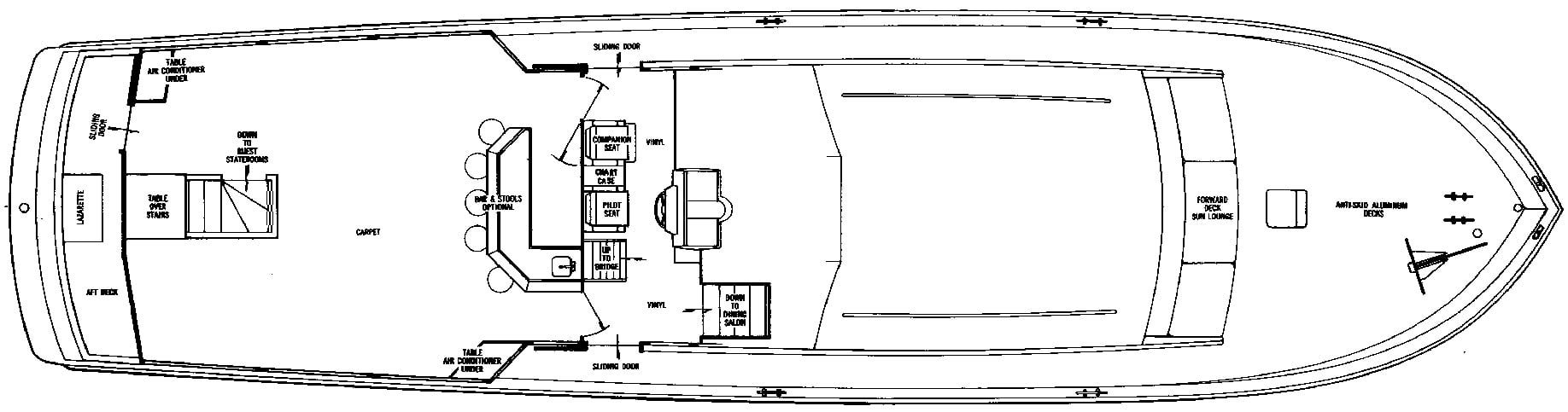 Chris Craft Yachts 68 Roamer Flush Deck floor plan