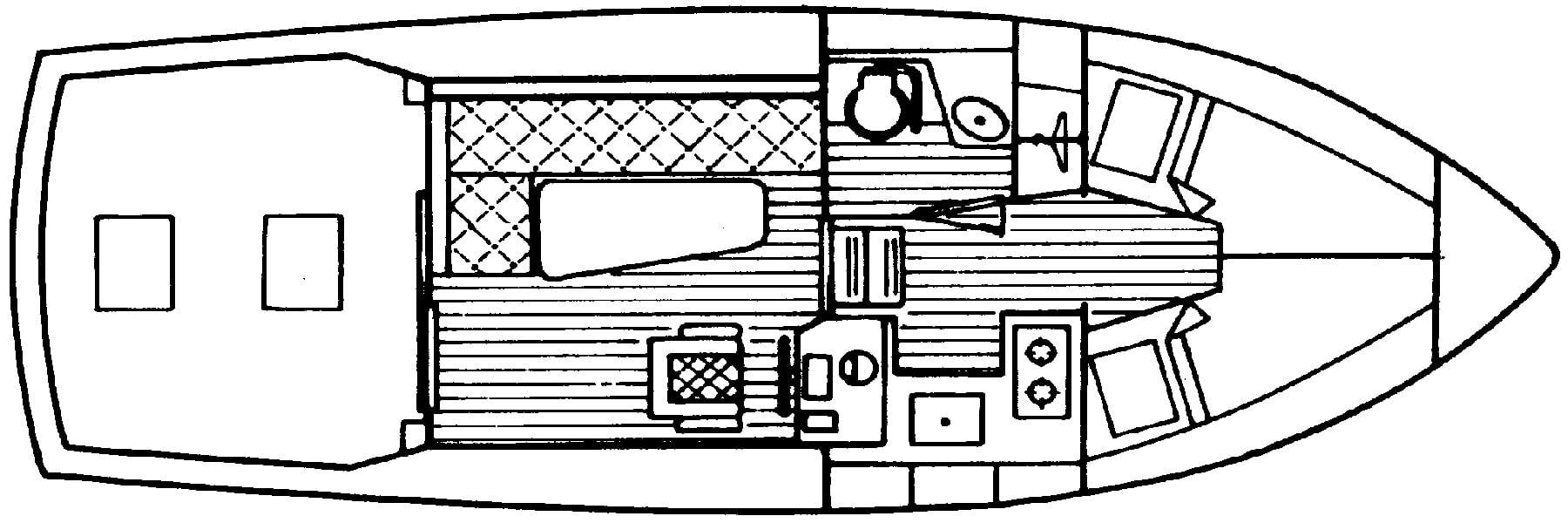 Cape Dory Yachts 28 Flybridge Cruiser floor plan
