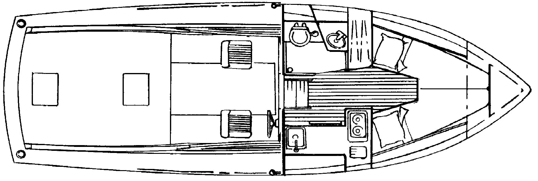 Cape Dory Yachts 28 Open Fisherman floor plan