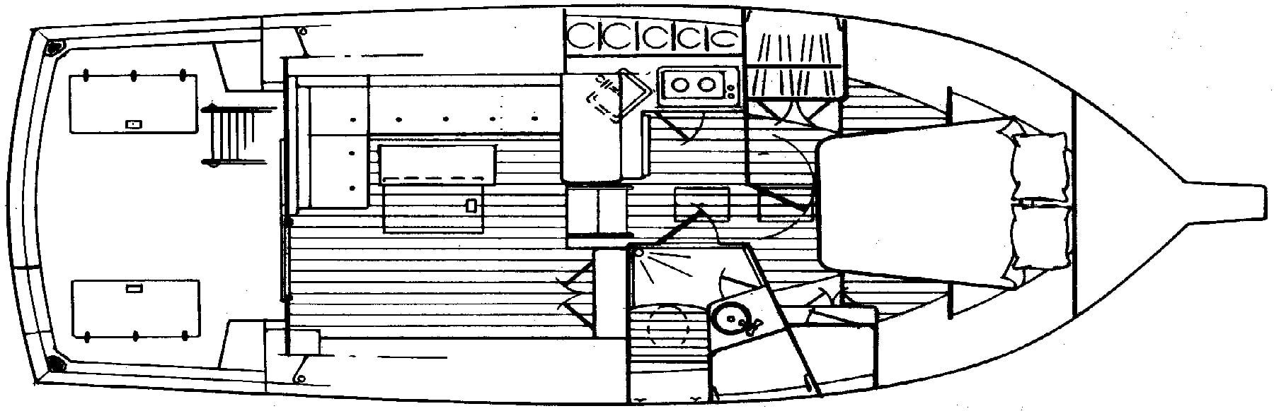 Cape Dory Yachts 30 Flybridge floor plan