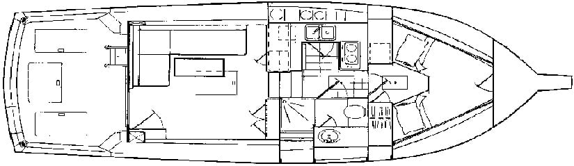 Cape Dory Yachts 33 Flybridge floor plan