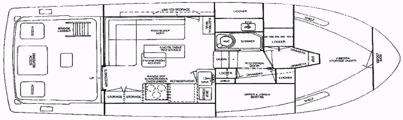 Cape Dory Yachts 33 Flybridge floor plan