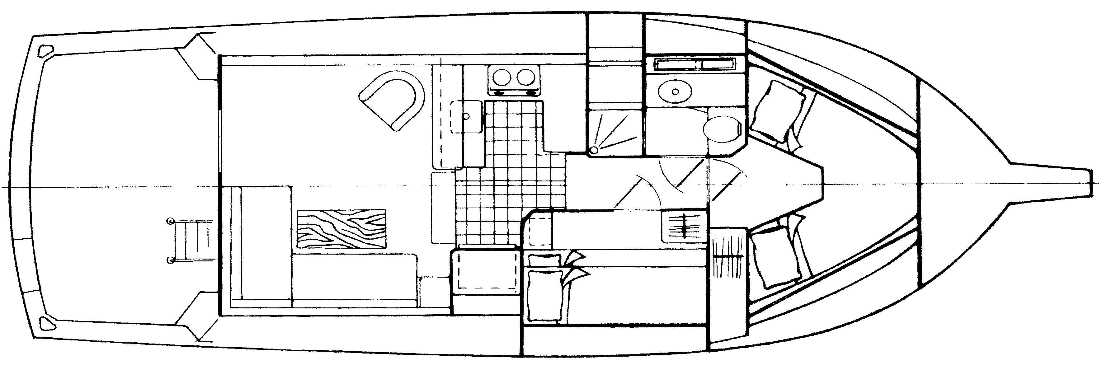 Cape Dory Yachts 36 Flybridge floor plan