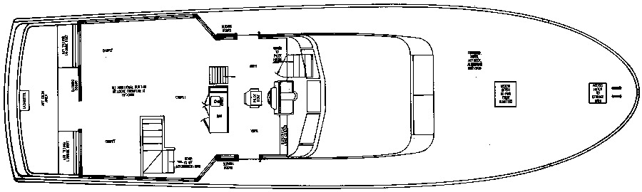 Chris Craft Yachts 74 Roamer Flush Deck floor plan