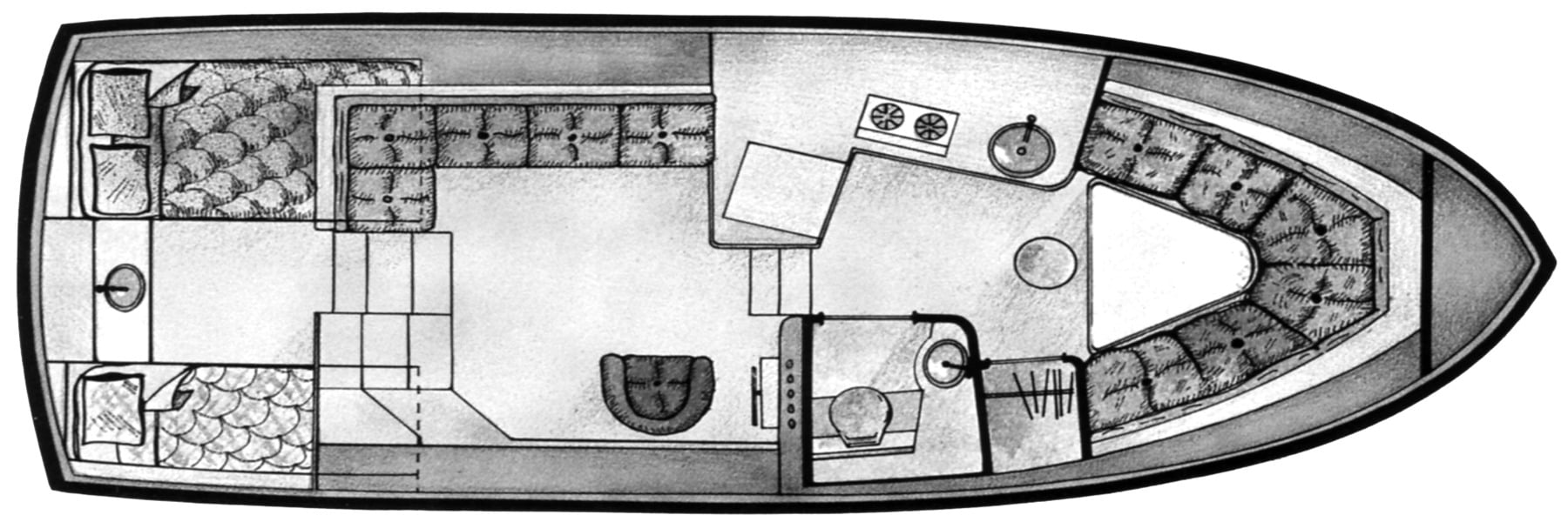 Carver Yachts 28 Aft Cabin; 300 Aft Cabin floor plan