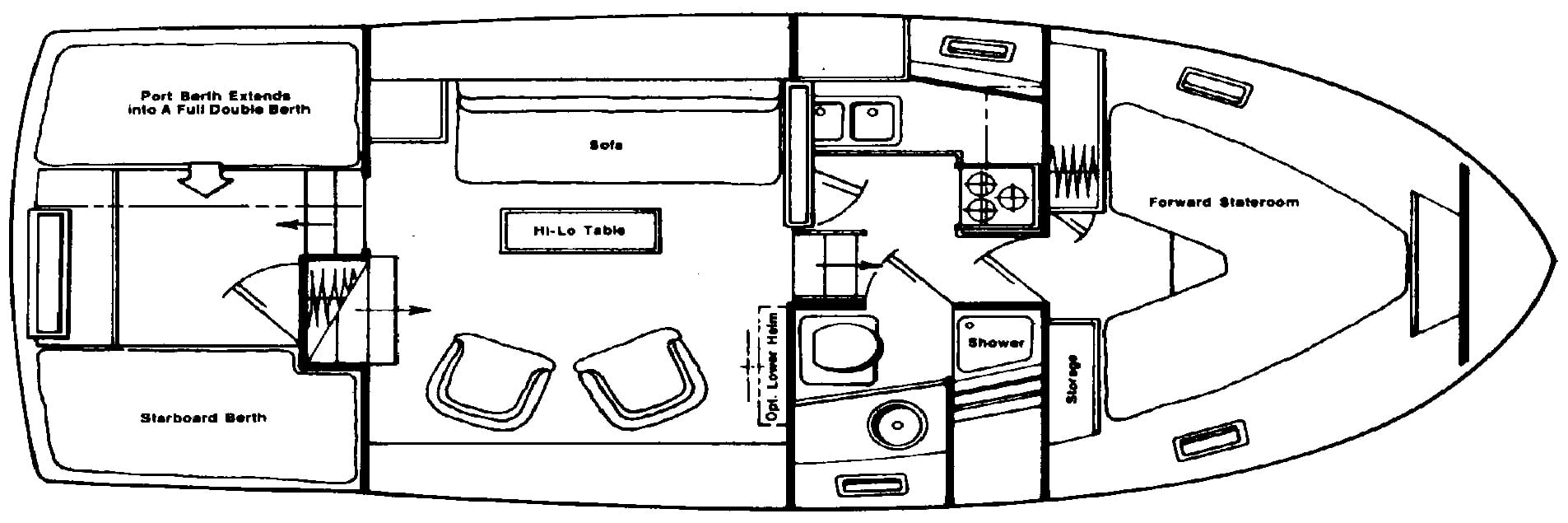 Carver Yachts 3007 Aft Cabin floor plan