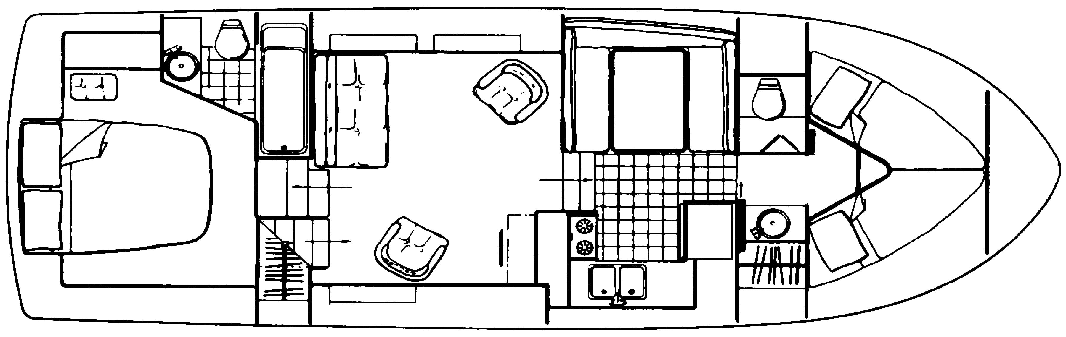 Carver Yachts 3607 Aft Cabin floor plan