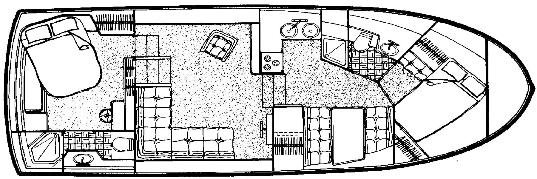 Carver Yachts 3807 Aft Cabin; 390 Aft Cabin floor plan