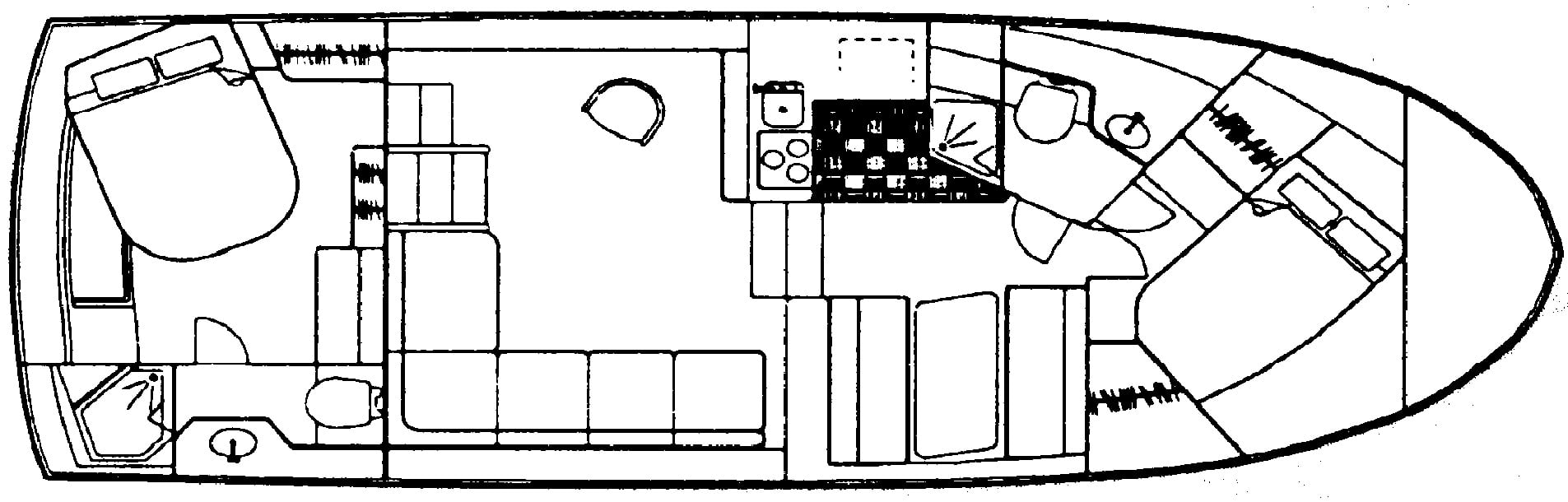 Carver Yachts 3807 Aft Cabin; 390 Aft Cabin floor plan
