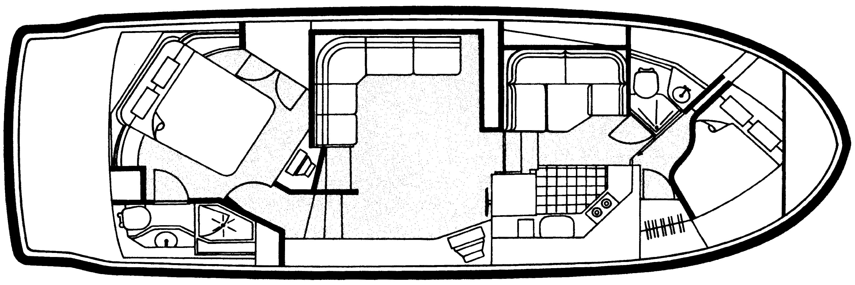 Carver Yachts 405-406 Aft Cabin floor plan
