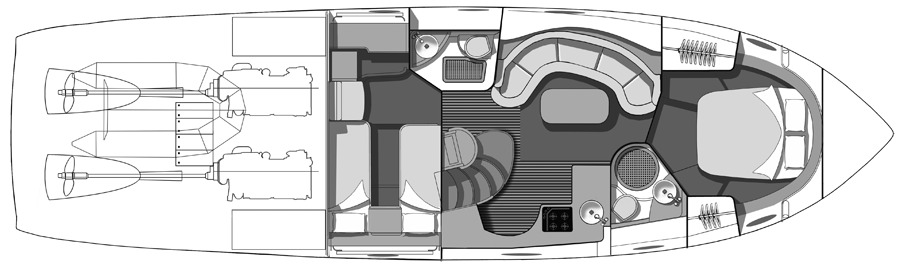 Cranchi 47 Mediterranee Hardtop floor plan