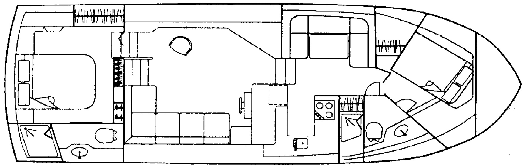 Carver Yachts 440 Aft Cabin floor plan