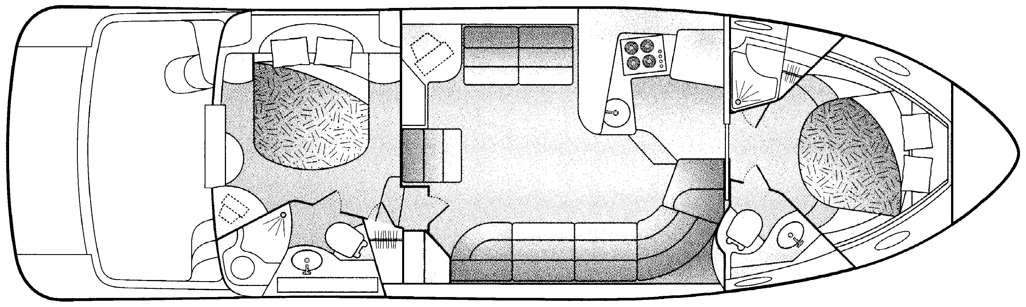 Carver Yachts 444 Cockpit Motor Yacht floor plan