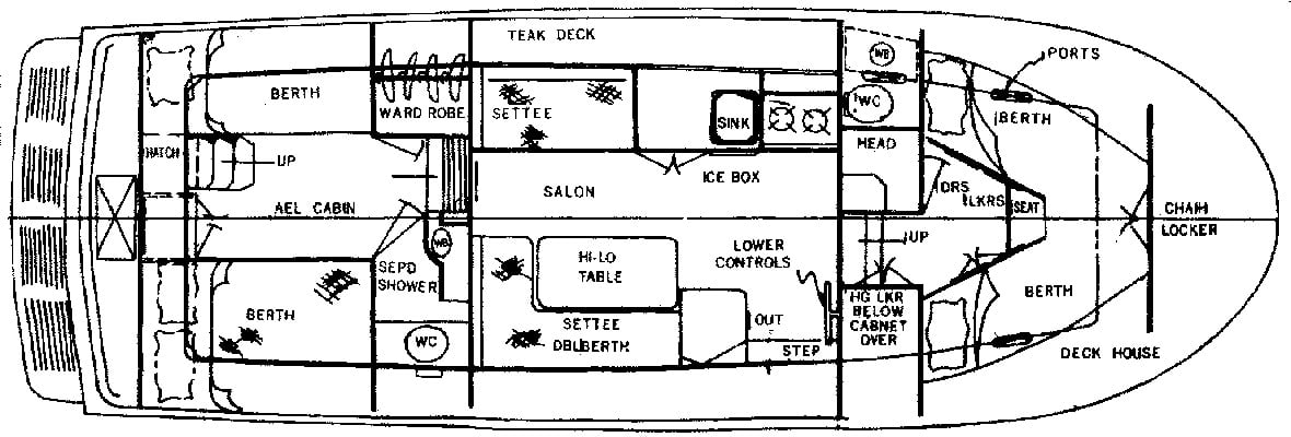CHB Yachts 34 Double Cabin floor plan