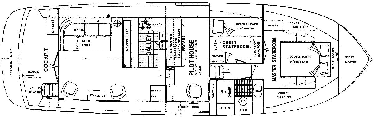 CHB Yachts 45 Pilothouse floor plan