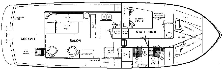 CHB Yachts 45 Pilothouse floor plan