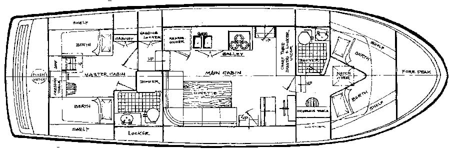 Cheoy Lee Yachts 40 LRC floor plan
