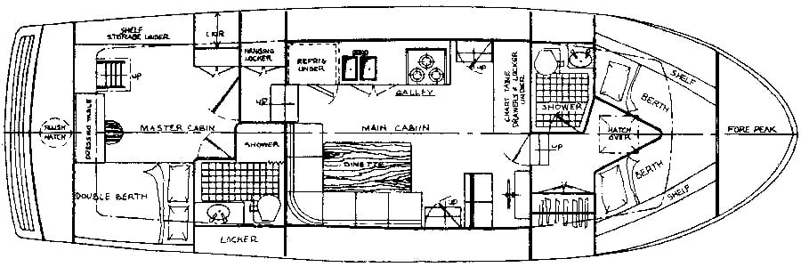 Cheoy Lee Yachts 40 LRC floor plan