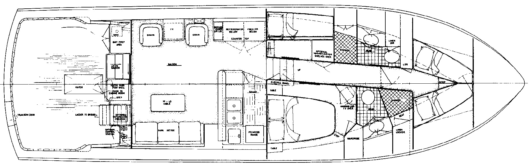 Cheoy Lee Yachts 50 Sportfisherman floor plan