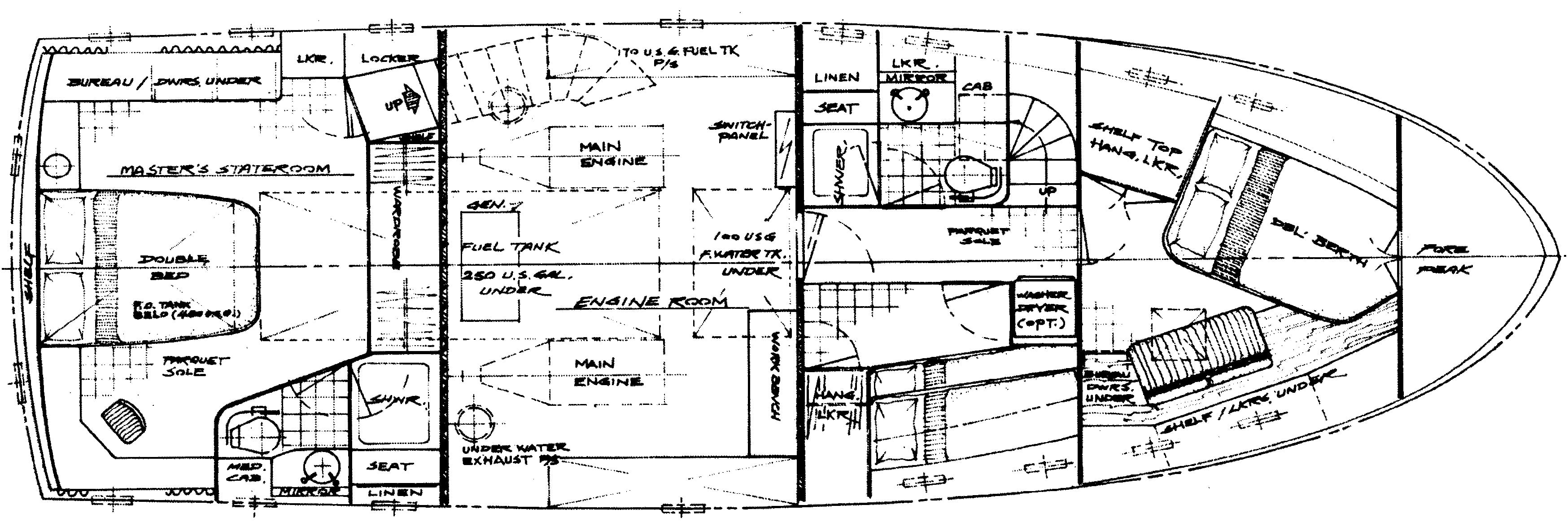 Cheoy Lee Yachts 52 Efficient MY floor plan
