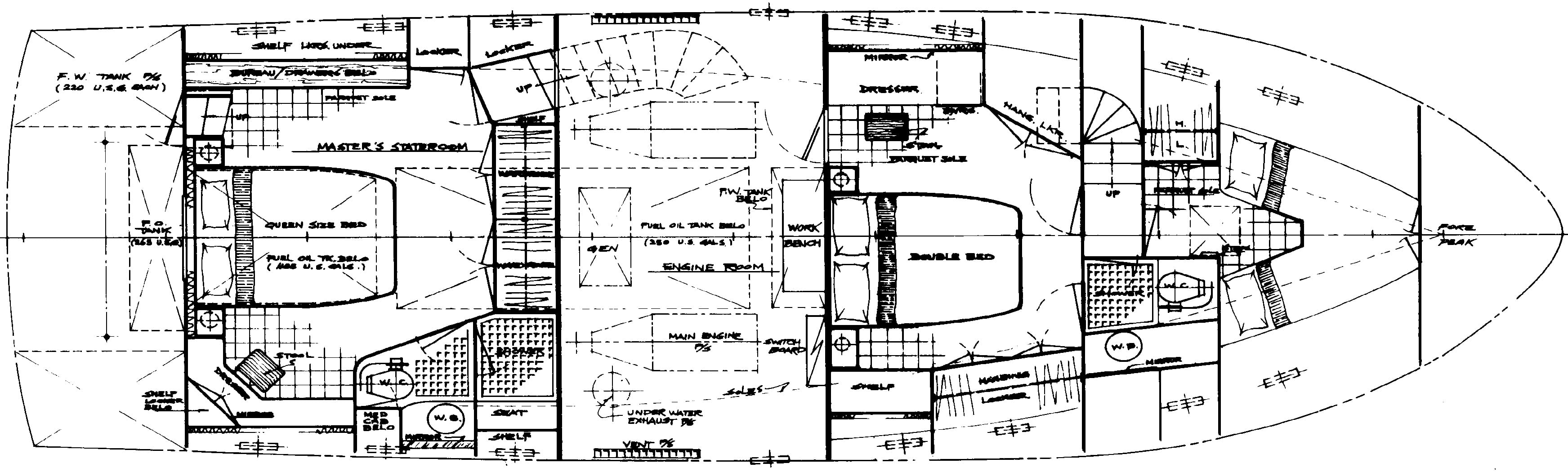 Cheoy Lee Yachts 52 Efficient MY floor plan