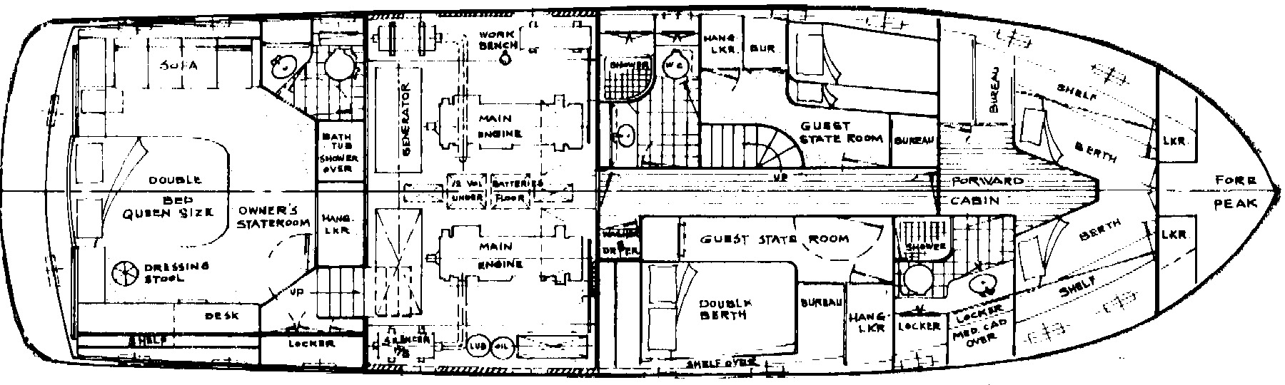 Cheoy Lee Yachts 55 Long Range Trawler floor plan