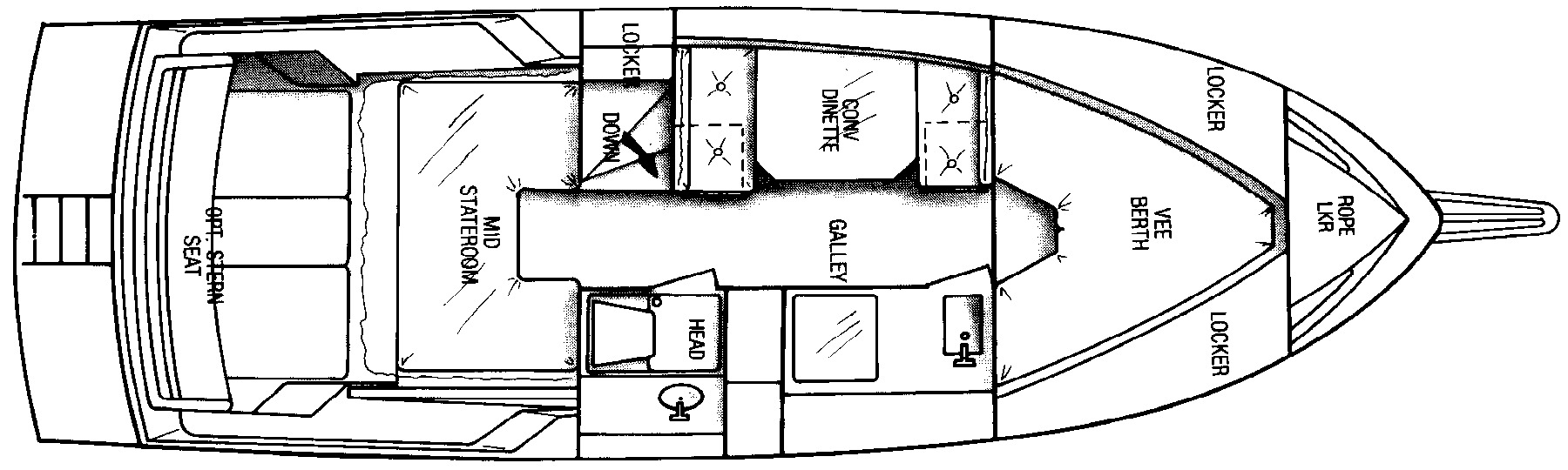 Chris Craft Yachts 280-284 Amerosport floor plan