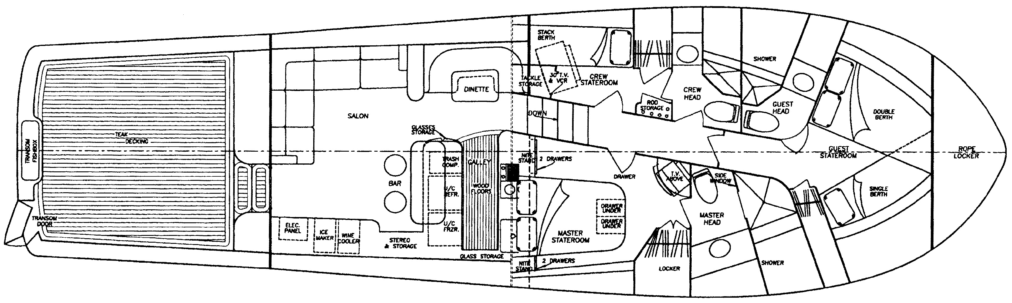 Buddy Davis Yachts 58 Convertible floor plan