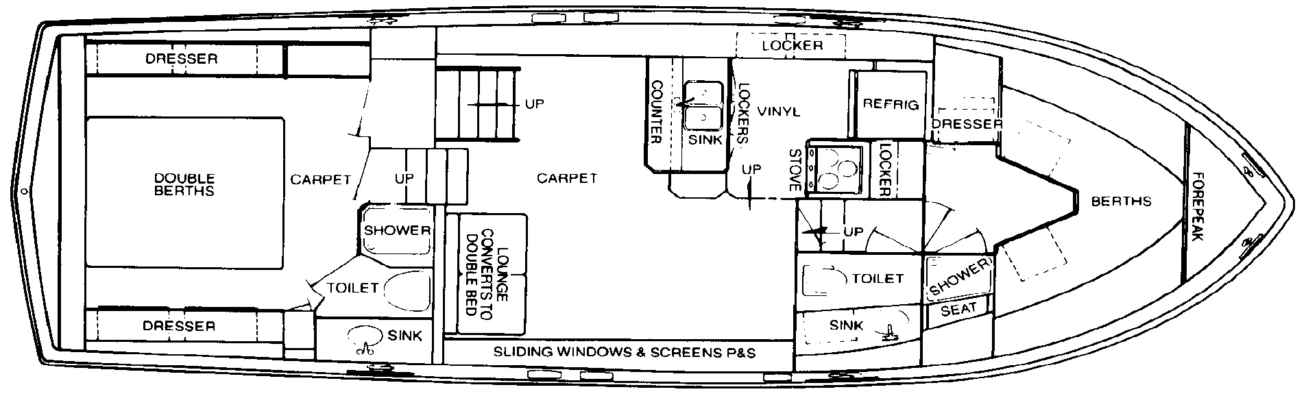 Chris Craft Yachts 410 Commander floor plan