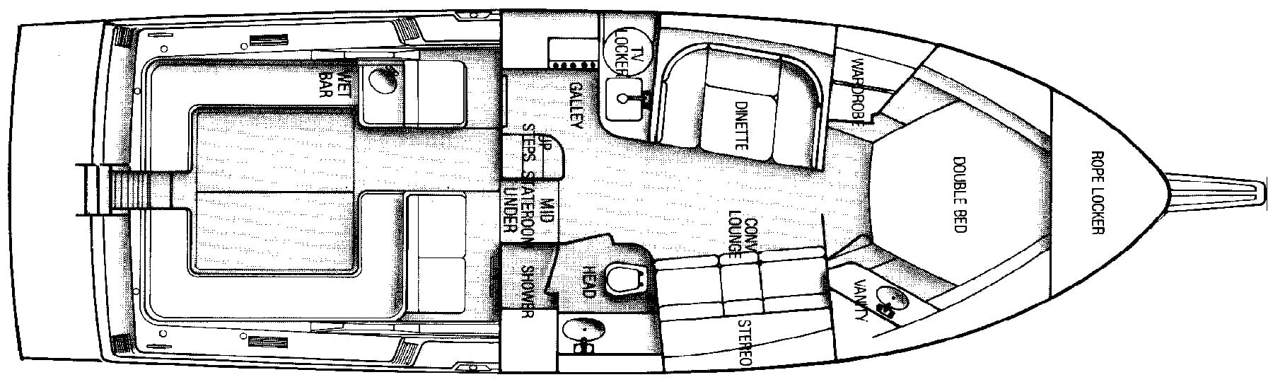Chris Craft Yachts 412 Amerosport Express floor plan