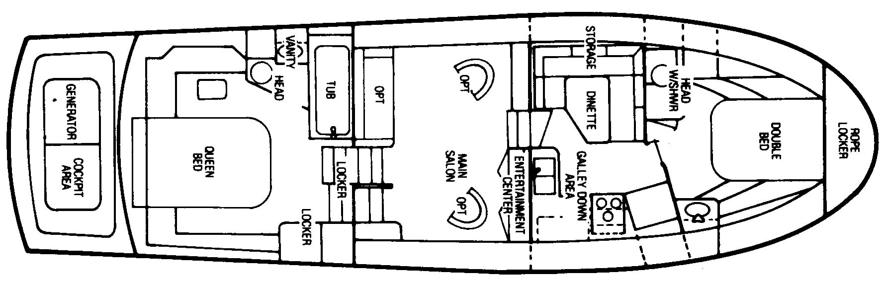 Chris Craft Yachts 480 Catalina floor plan