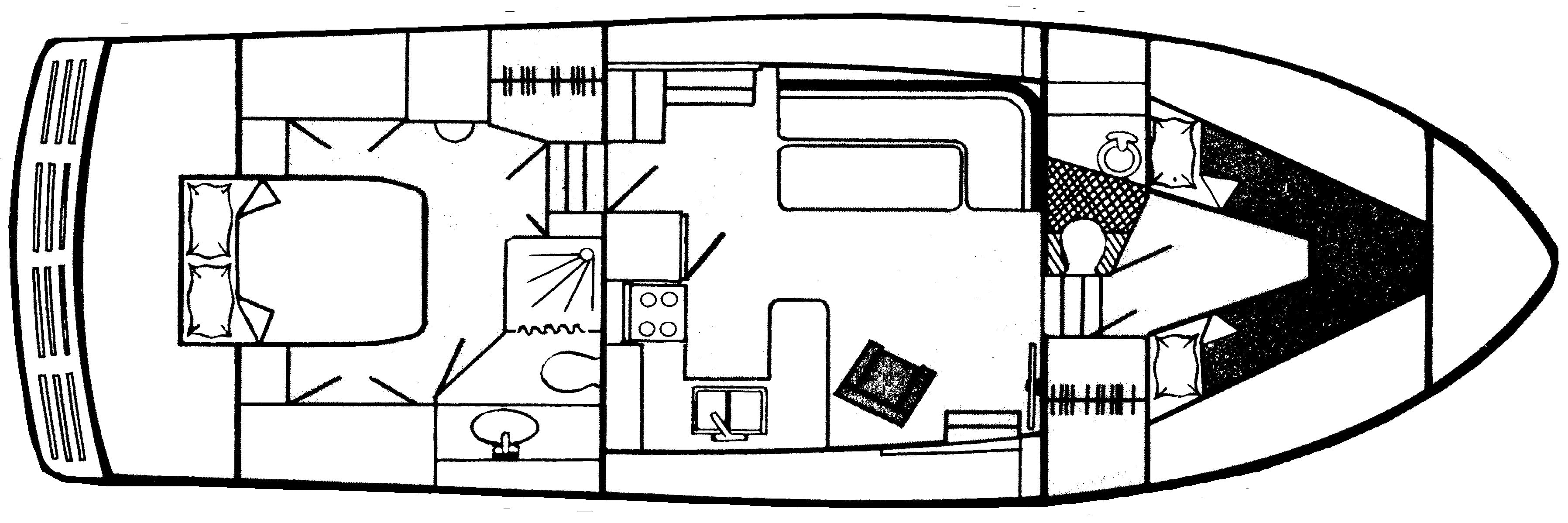 DeFever 40 Offshore Cruiser floor plan