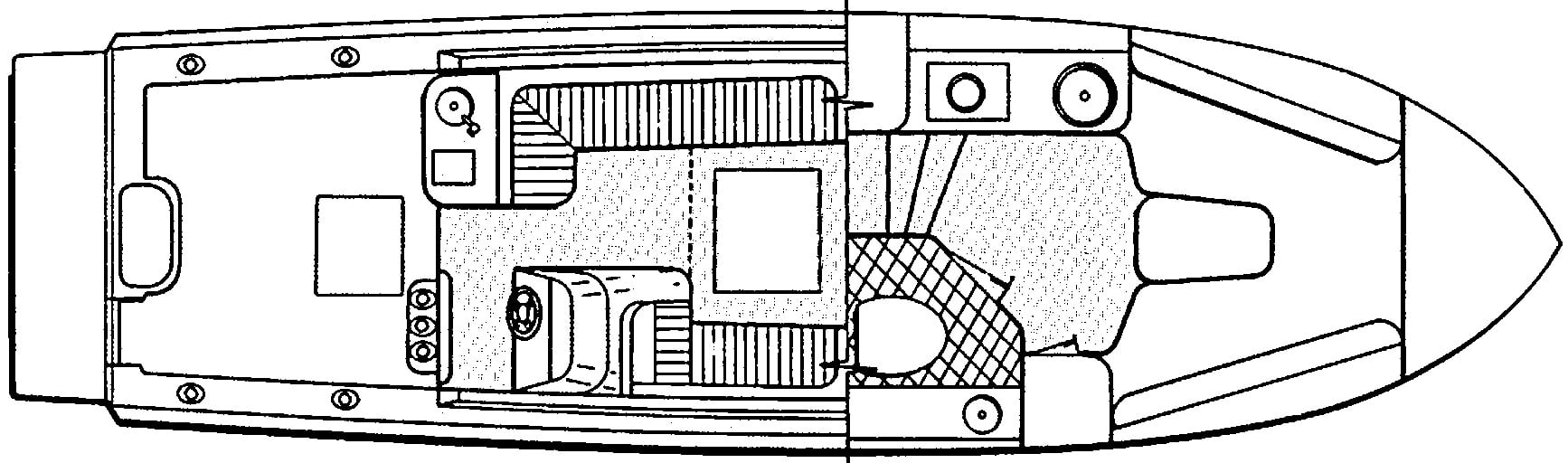 Contender 35 Side Console floor plan