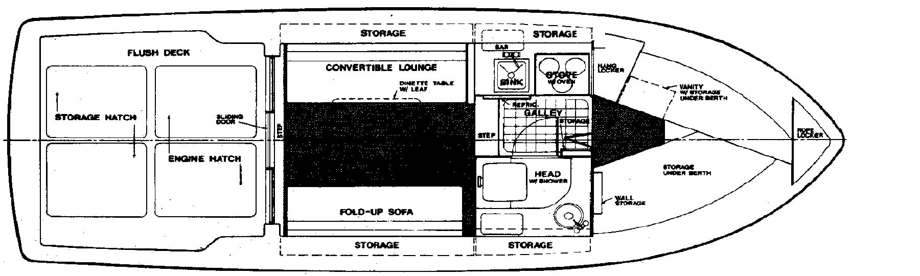 Cruisers Yachts 288-298 Villa Vee; 2980 Esprit floor plan