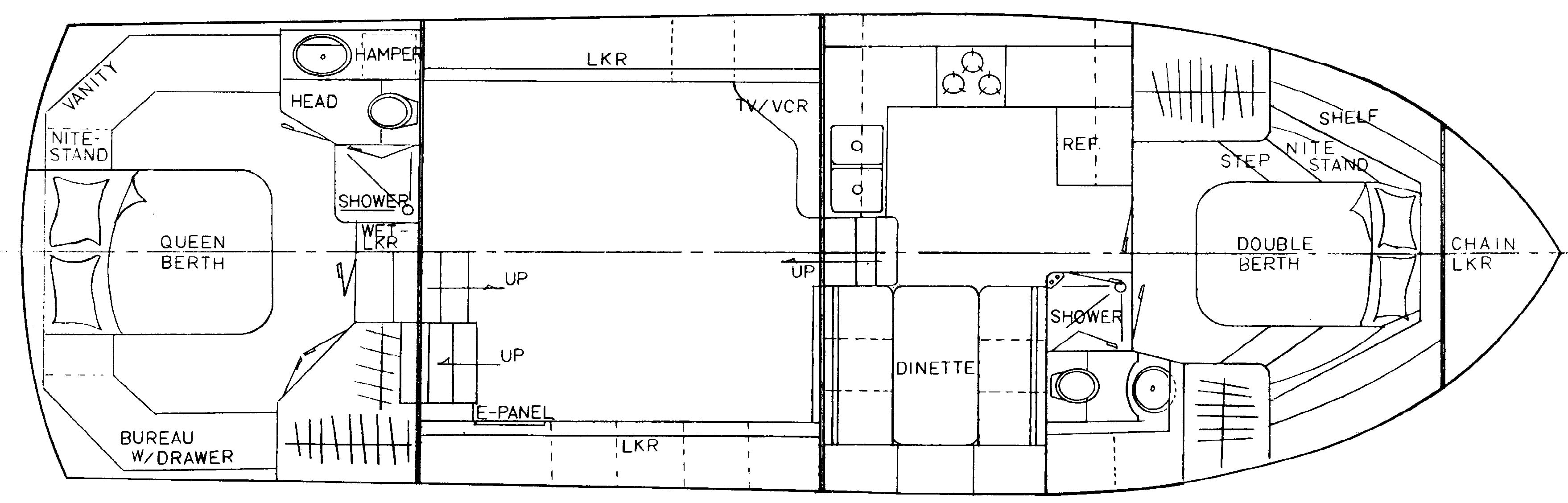 Aquarius 45 Motor Yacht floor plan
