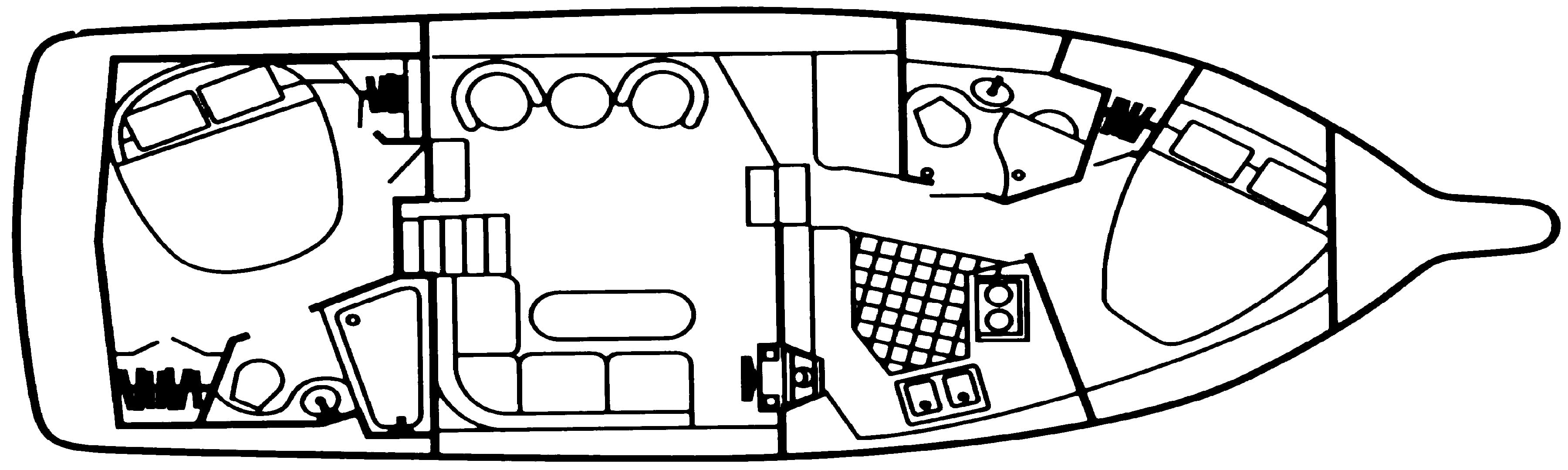 Cruisers Yachts 3850-3950 Aft Cabin floor plan