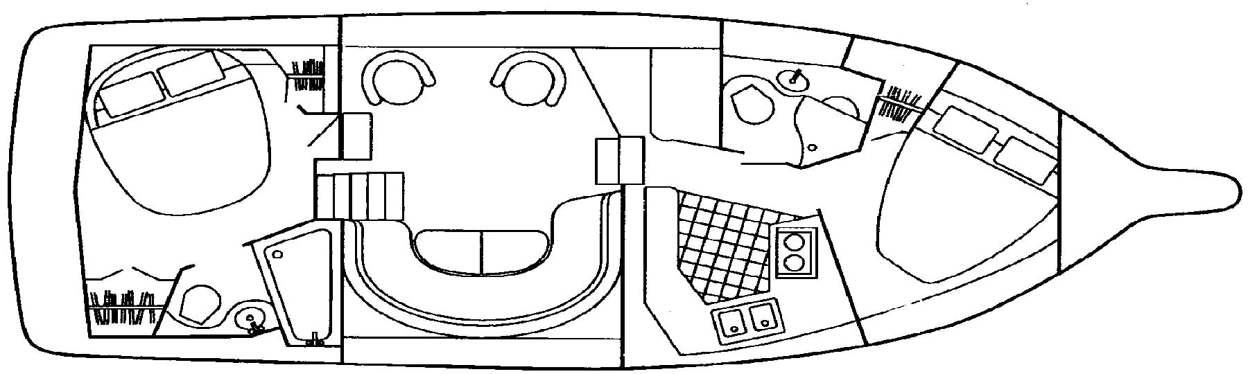 Cruisers Yachts 3850-3950 Aft Cabin floor plan