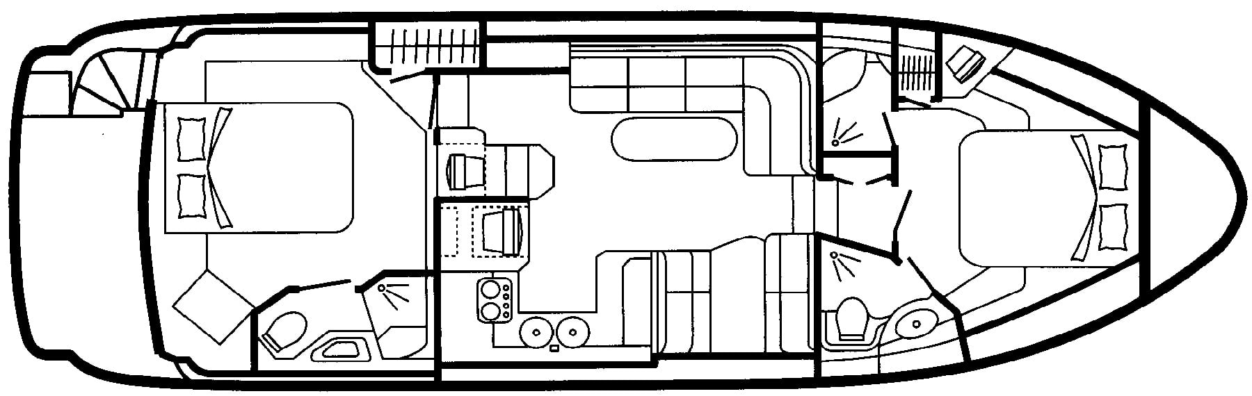 Cruisers Yachts 405-415 Express Motor Yacht floor plan