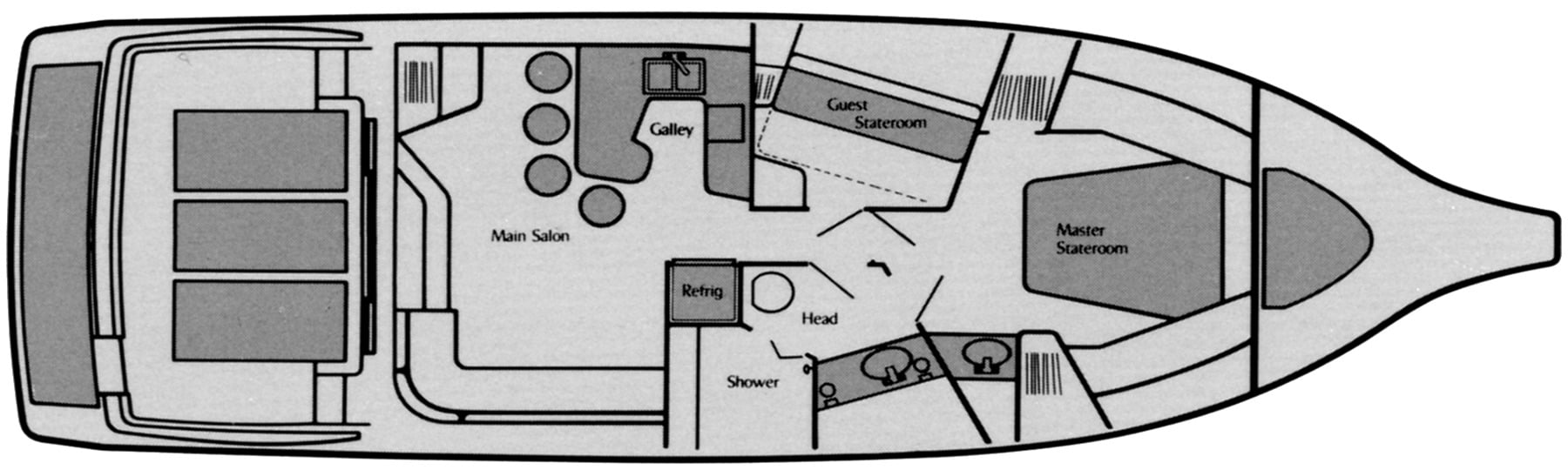 Cruisers Yachts 4280 Express Bridge floor plan