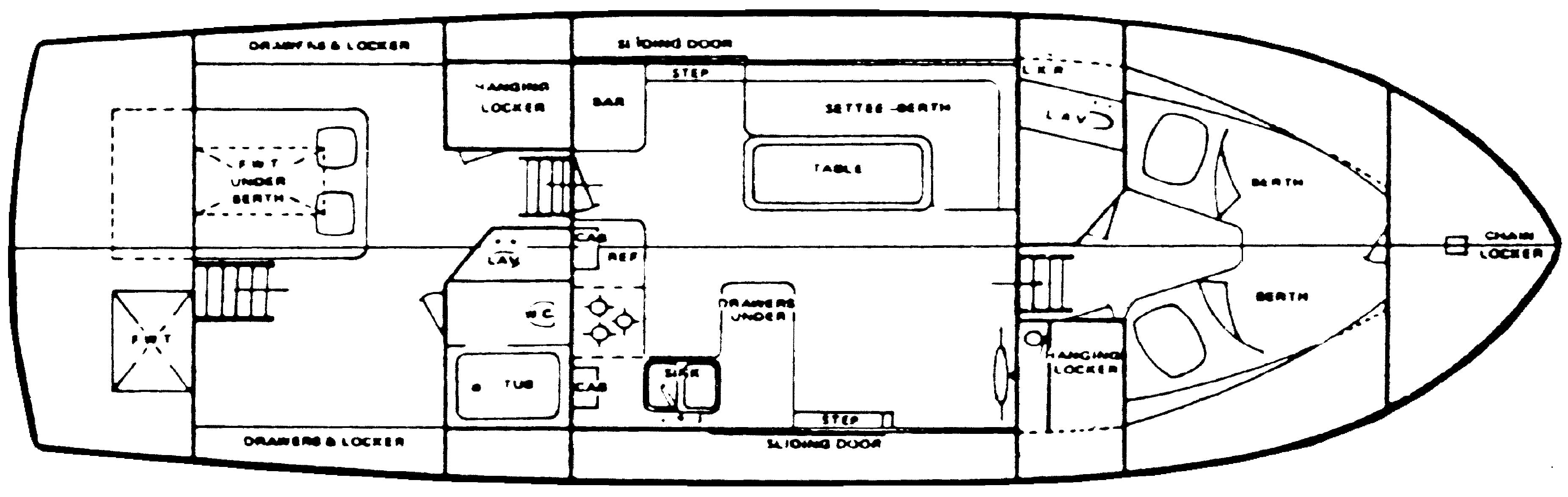 DeFever 41 Trawler floor plan