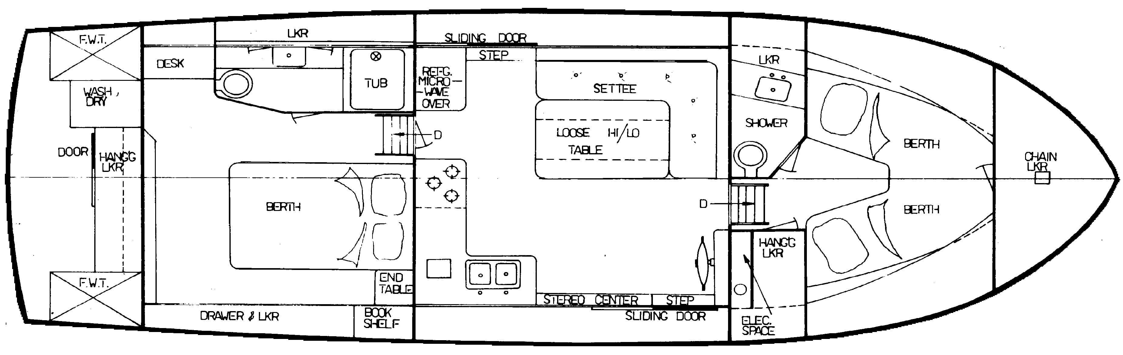 DeFever 41 Trawler floor plan