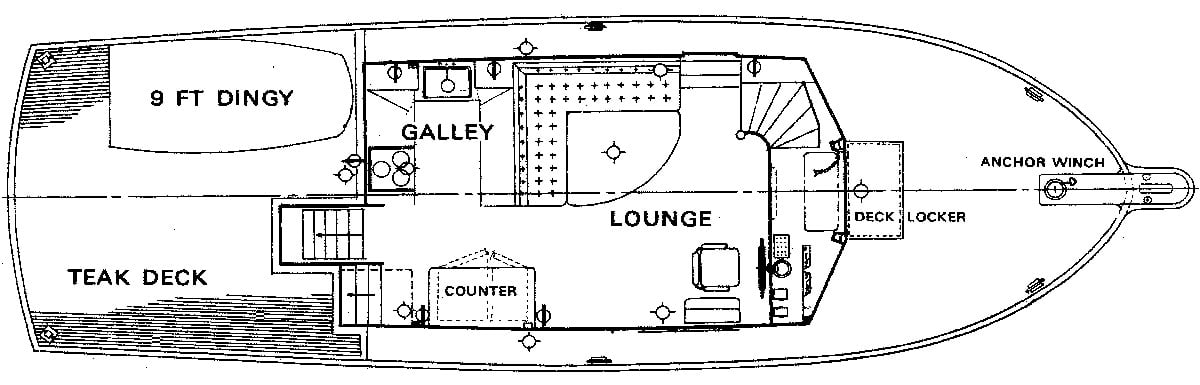 DeFever 43 Trawler floor plan