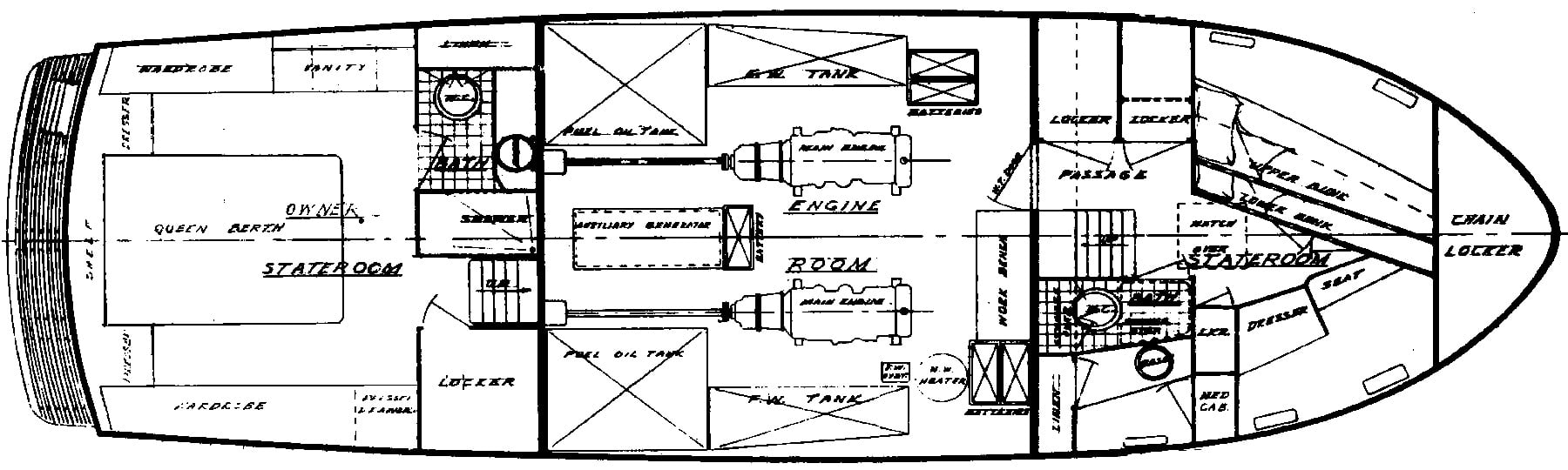 DeFever 44 Offshore Cruiser floor plan