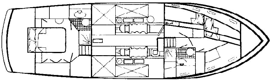 DeFever 48 Offshore Cruiser floor plan