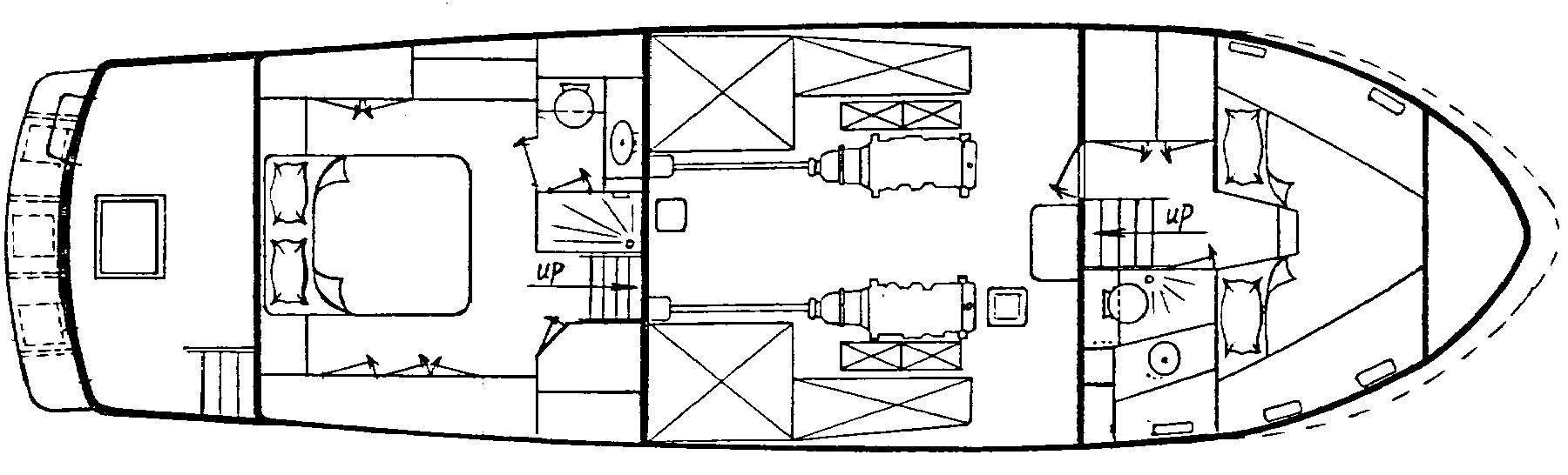 DeFever 49 Cockpit Motor Yacht floor plan