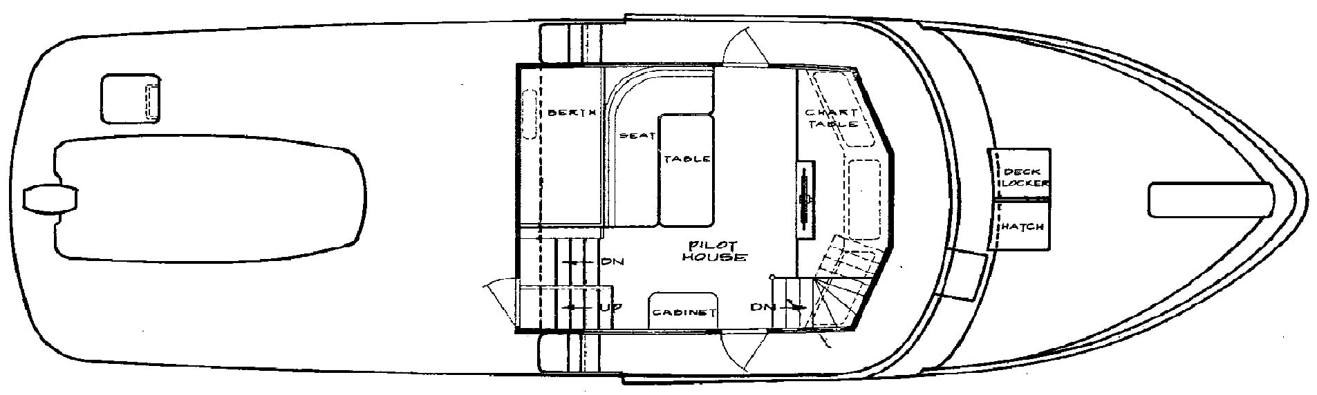 DeFever 49 Pilothouse (Hard Chine) floor plan